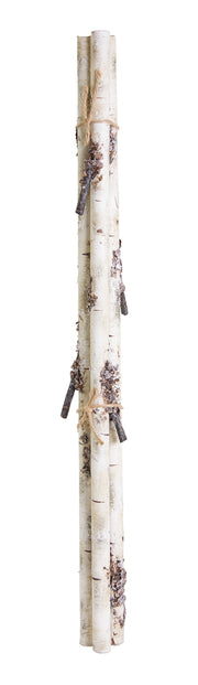 Rustic Birch Log Bundle with Snowy Accents 
