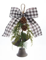 Pine and Bell Bow Drop Decorative Package Ties Set of 6 by Melrose