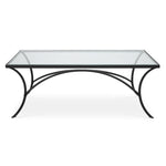 Uttermost Alayna Coffee Table-Hand-Forged Metal with Beveled Glass Top, Black