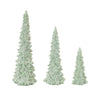 Glittered Christmas Tree Set of Six in Mint Resin