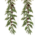 Melrose Winter Pine Garland with Pinecone Accents (Set of 2)