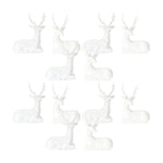 Melrose Modern White Winter Deer Figurine (Set of 2)