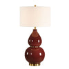 Decorative Gourd Table Lamp – Burgundy Ceramic – 30.5" H – Uttermost