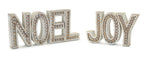 Melrose Beaded Wood Design Noel and Joy Sentiment (Set of 2)