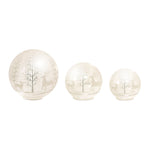 LED Deer and Tree Globe – Frosted Glass 4.25H, 5.5H, 7.75H – Christmas Decor – By Melrose