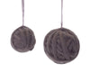 Grey Yarn Ball Ornament Set – Assorted Sizes for Holiday Tree Decorating
