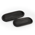 Brown Wood Display Tray Set – Long Dough Bowl Design by Melrose