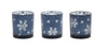 Melrose Frosted Votive Candle Holder with Snowflake Design (Set of 3)