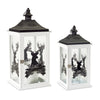 Holiday Wood Lanterns with Text and Deer Print