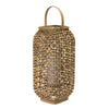 20-inch woven wicker lantern with glass insert