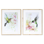 Hummingbird Watercolor Wall Art – Set of 2 Framed Prints 15.25" x 19.75" by Melrose