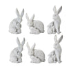 Melrose White Stone Garden Rabbit with Baby Bunny Figurine (Set of 6)