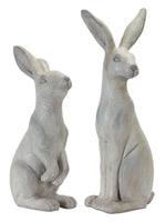 Melrose Natural Stone Sitting Rabbit Statue (Set of 2)