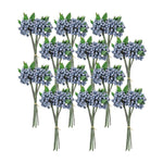 Artificial Blue Berry Foliage – 12" Tall Berry Spray Stems Set of 12 by Melrose