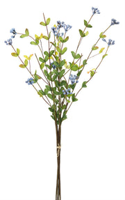 Blue Berry Foliage Spray – Faux Floral Stem 21 Inches