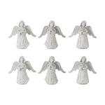 Melrose Praying Angel Figurine with Metal Wings (Set of 6)