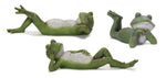 Garden Figurine Set Lounging Polyresin Frog Decorations – 3 Pack by Melrose