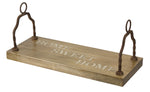 Wood Garden Swing with Metal Handles, Home Sweet Home 23.5"L  – Outdoor Hanging Decor by Melrose