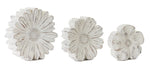 Melrose White Washed Stone Flower Decor (Set of 3)