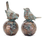 Melrose Perched Bird on Orb with Bronze Finish (Set of 2)