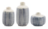 Blue & White Mini Terra Cotta Bud Vase Set – Decorative Clay Trio (Set of 6)