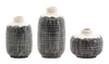 Black & Ivory Mini Terra Cotta Bud Vase Set – 6-Piece