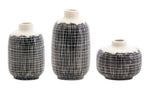 Vase Set - Black & Ivory Mini Terra Cotta Bud Vase – 6-Piece Modern Decorative Accent Collection (Set of 6) By Melrose