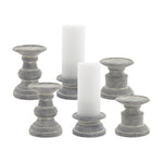 Melrose Grey Terra Cotta Candle Holder Pillars (Set of 3)