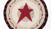 “Large 7x7 burgundy coaster with primitive star pattern for coffee tables”