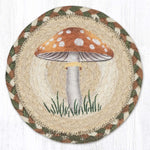 Earth Rugs Nature-Inspired Tabletop Coaster – Mushroom Art on Handmade Jute Base