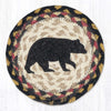 Earth Rugs Rustic Cabin Décor Round Jute Coaster – American Bear 7" Large Size