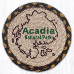Earth Rugs Acadia Map Round 7" Coaster – Rustic Cabin & Coastal Home Decor