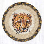 Earth Rugs Rustic Farmhouse 7" Coaster with Running Cheetah Wildlife Pattern