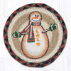 Moon and Star Snowman Round Large Coaster 7x7 Holiday Table Decor