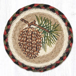 Earth Rugs Pinecone Round Large Coaster 7" Rustic Lodge Cabin Decor