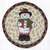 Snowman in Top Hat Round Large Coaster 7x7 Christmas Table Decor