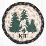 Earth Rugs Big Foot NH Round 7" Coaster – Cabin, Lodge & Forest Style Decor