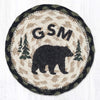 GSM Bear Round Large Coaster 7x7 Great Smoky Mountains Rustic Decor
