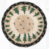 Tree Scene Round Large Coaster 7"x7" Braided Jute Coaster