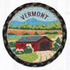 Vermont Covered Bridge Round Large Coaster 7"x7" Braided Jute