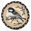 Chickadee Spring Round Large Coaster 7"x7" Braided Jute