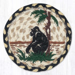 Earth Rugs Handcrafted Braided Jute Round 7" Coaster – Gorilla Silhouette Pattern