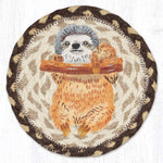 Earth Rugs Eco-Friendly Sloth Round Large Coaster – Durable Rustic Accent