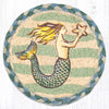 Earth Rugs Coastal Mermaid Coaster – Nautical Round Accent for Dining Table