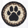 Earth Rugs Dog Paw Coaster – 7"x7" Round Braided Jute Rustic Farmhouse Decor