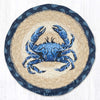 Earth Rugs Nautical Crab Coaster – 7" Round Jute Decor for Beach Homes