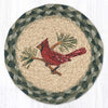 Earth Rugs Cardinal Round Large Coaster 7 inch braided jute farmhouse décor