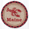 Earth Rugs Coastal Lobster Coaster – 7" Round Jute Accent for Seafood Decor