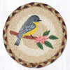 Earth Rugs Cottage Finch Coaster – 7" Floral Round Jute Accent