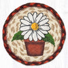 Boho Floral Round Coaster – 7" Braided Jute Accent for Coffee Tables